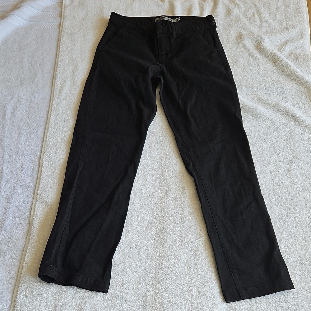 DC Shoes Men's Black Twill Casual Pants 26 Flat Front Straight Regular